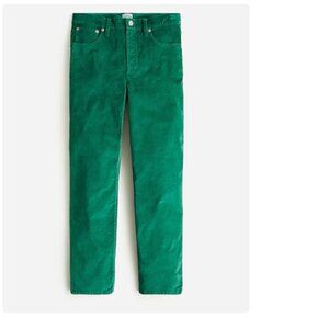 J.Crew vintage straight jeans in garment dyed  stretch velvet in jungle green